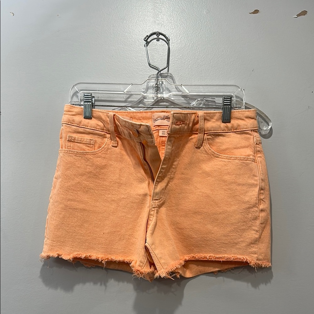 Orange Denim Women Shorts